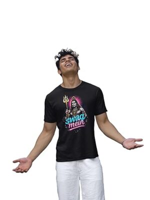 Swag Mein Shiva T-Shirt ? Bold Spiritual Style with a Modern Twist, Black, Spiritual Streetwear Design