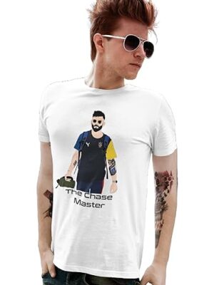 Virat Kohli The Chase Master Graphic T-Shirt, Peanut White Cotton, Short Sleeve, Casual Wear